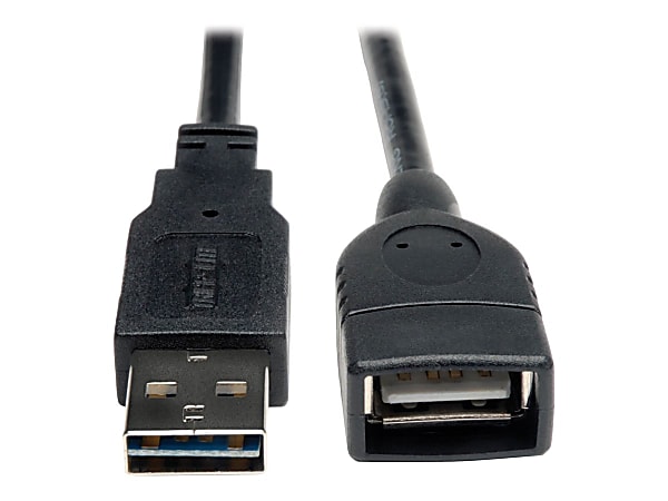 Eaton Tripp Lite Series Universal Reversible USB 2.0 Extension Cable (Reversible A to A M/F), Black, 10 ft. (3.05 m) - UR024010
