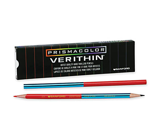 Prismacolor Verithin Colored Pencils RedBlue Lead RedBlue Barrel Pack Of 12  - Office Depot