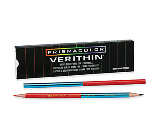 Prismacolor Verithin Colored Pencils, Red/Blue Lead, Red/Blue Barrel, Pack Of 12
