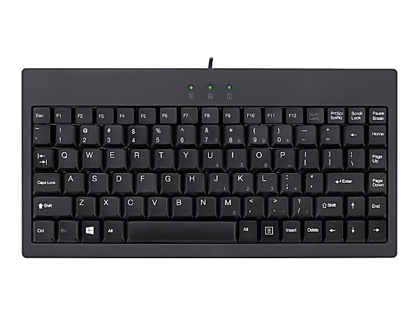 Adesso® AKB-110B EasyTouch USB/PS/2 Mini Keyboard, Black