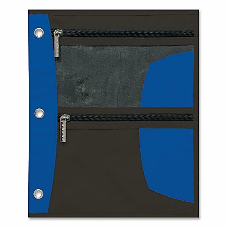 Five Star® Zipper Three-Hole Punched Pencil Pouch, Assorted Colors