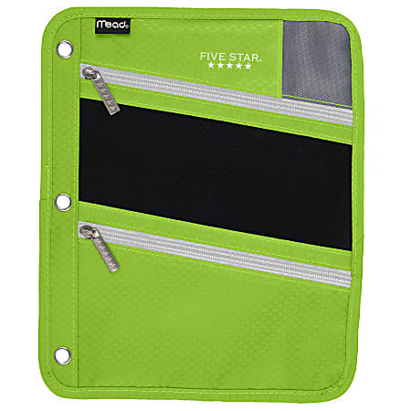 Five Star Zipper Three Hole Punched Pencil Pouch Assorted Colors - Office  Depot