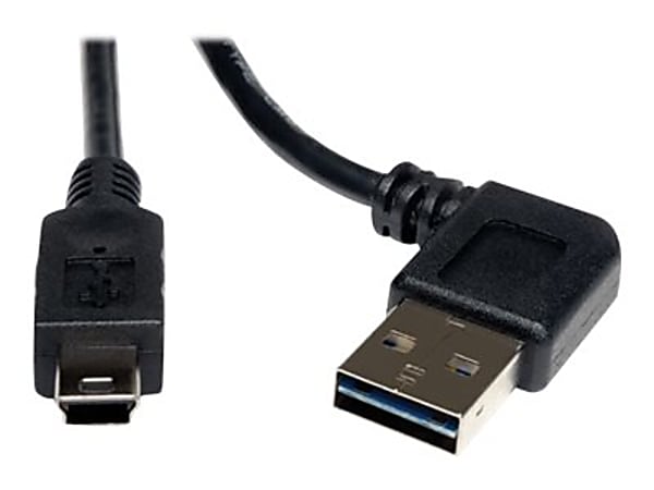 Eaton Tripp Lite Series Universal Reversible USB 2.0 Cable (Reversible Right/Left-Angle A to 5Pin Mini-B M/M), 6 ft. (1.83 m) - USB cable - mini-USB Type B (M) to USB (M) - USB 2.0 - 6 ft - 90° connector, molded - black