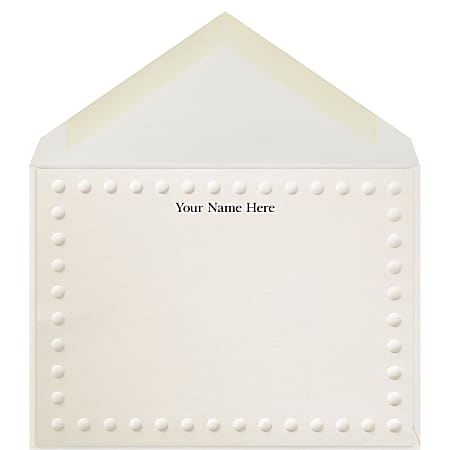 The Occasions Group Stationery Note Cards, 4 1/2" x 6 1/4"W, Flat, Bold Dot Border, Ecru Matte, Box Of 25