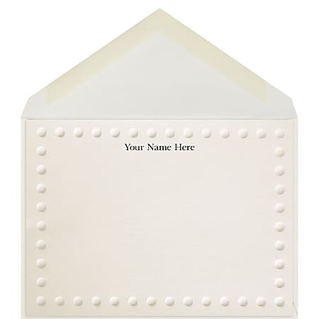 The Occasions Group Stationery Note Cards, 4 1/2" x 6 1/4"W, Folded, Bold Dot Border, Ecru Matte, Box Of 25