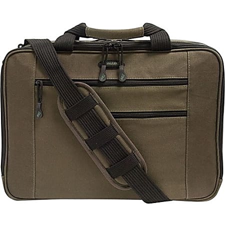 Mobile Edge E-Collection Briefcase And Shoulder Strap, With 16" Laptop Pocket, Olive