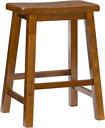 Powell Saddle Counter Stool, Honey Brown