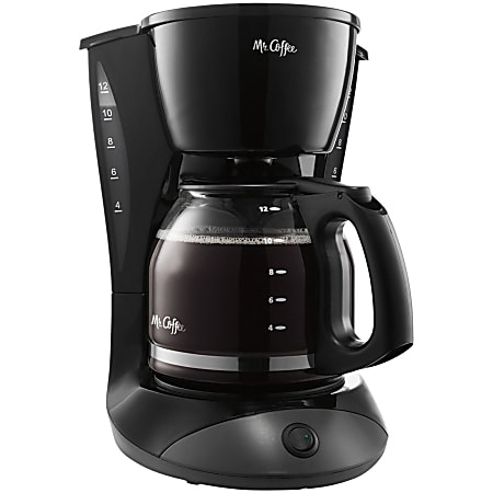 Mr. Coffee 12 Cup Coffeemaker 12 58 H x 11 1316 W x 8 716 D Black - Office  Depot