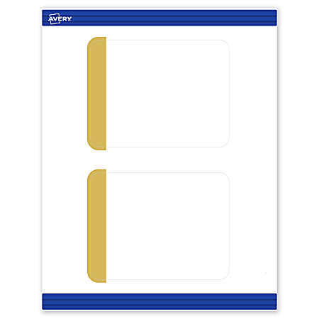 Avery® Print-To-The-Edge Postcards With Sure Feed®, S00-DJR-PRMWC10, 4-1/4" x 5-1/2", Matte White, Preprinted Dipped Gold Edge Design, Pack Of 20
