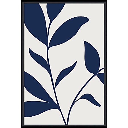 Amanti Art Modern Blue Botanical Abstract Print No 3 by The Creative Bunch Studio Wood Framed Wall Art Print, 23”W x 33”H, Black