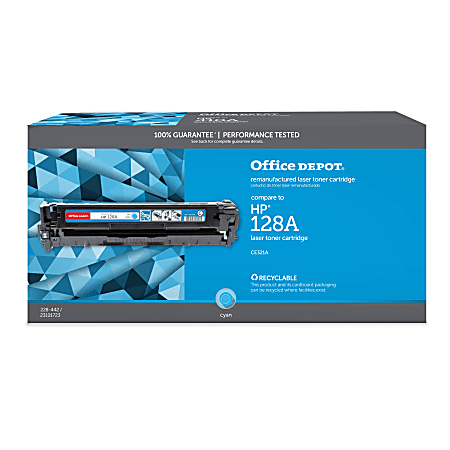 Office Depot® Remanufactured Cyan Toner Cartridge Replacement For HP 128A, CE321A, OD1415C
