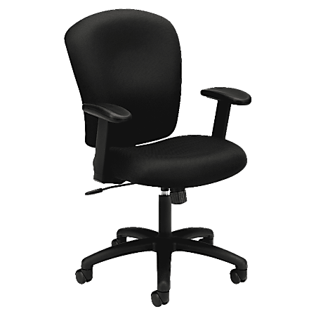 HON® Basyx HVL220 Fabric Mid-Back Task Chair, Black
