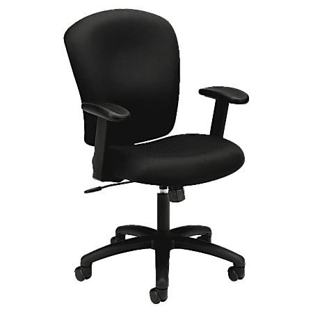 HON® HVL220 Fabric Mid-Back Task Chair, Black