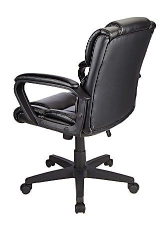 Black Mid Back Padded Office Chair 28 x 23.5 x 37.25-40.5