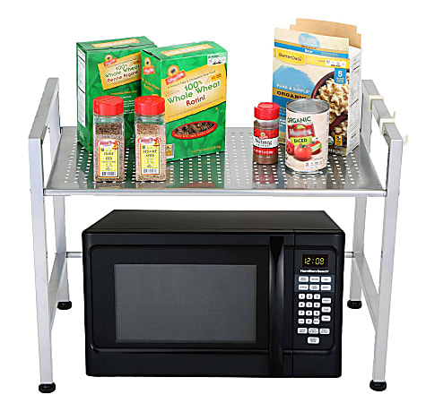 Mind Reader Metal-Top Microwave Shelf Counter Unit With