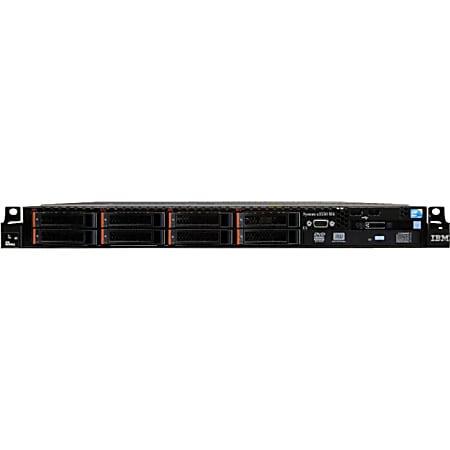 Lenovo System x x3550 M4 7914A2U 1U Rack Server - 1 x Intel Xeon E5-2603 Quad-core (4 Core) 1.80 GHz - 4 GB Installed DDR3 SDRAM - 6Gb/s SAS Controller - 0, 1, 10, 1E RAID Levels - 1 x 550 W