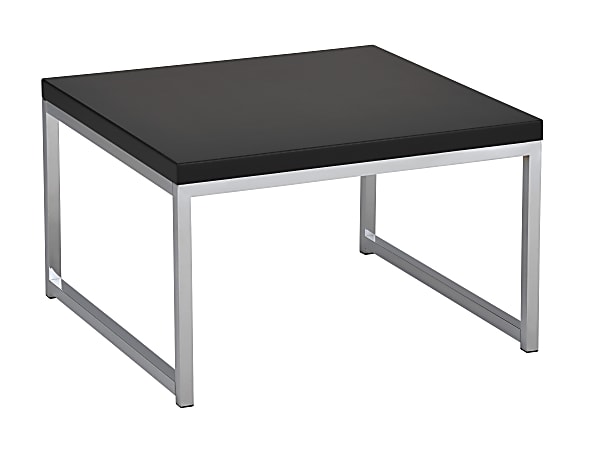 Ave Six Wall Street Table, Accent/Corner, Square, Black/Chrome