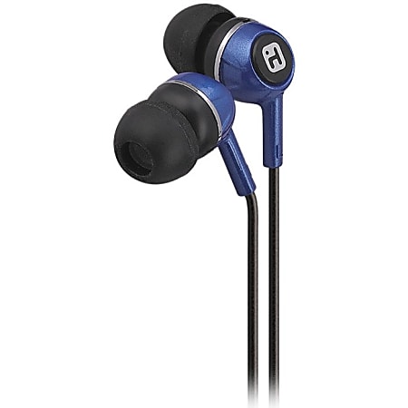 iHome Noise Isolation Earbuds With Interchangeable Ear Cushions, Blue