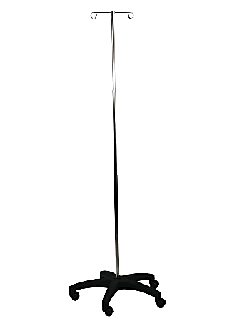 Medline Homecare Height Adjustable IV Pole, 83 1/2", Stainless Steel, Set Of 3