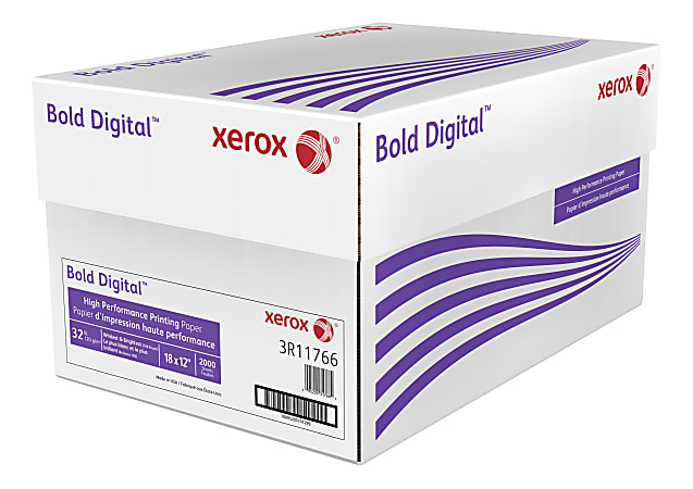 Xerox® Bold Digital™ Printing Paper, 4 Reams, Tabloid Extra Size (12" x 18"), 100 (U.S.) Brightness, 32 Lb, White, 500 Sheets Per Ream
