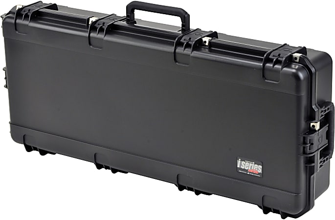 SKB Cases iSeries Protective Case With Layered Foam Interior, Cushion-Grip Handle And In-Line Skate Wheels, 42-1/2"H x 17"W x 7-1/2"D, Black