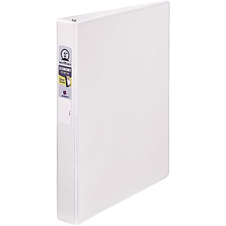 Avery® Economy View 3-Ring Binder, 1" Round Rings, White