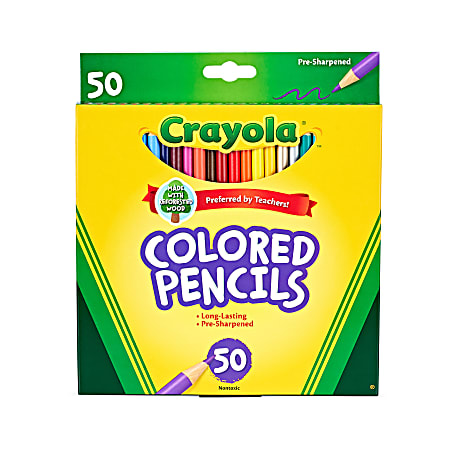 Crayola® Colored Pencils, Assorted Colors, Box Of 50 Color Pencils