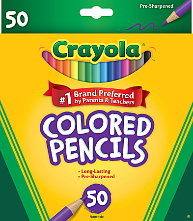 Crayola® Colored Pencils, Assorted Colors, Box Of 50 Color Pencils