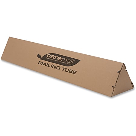 Caremail Triangle Mailing Tube - 3" Width x 36" Length - Kraft - 12 / Pack - Brown