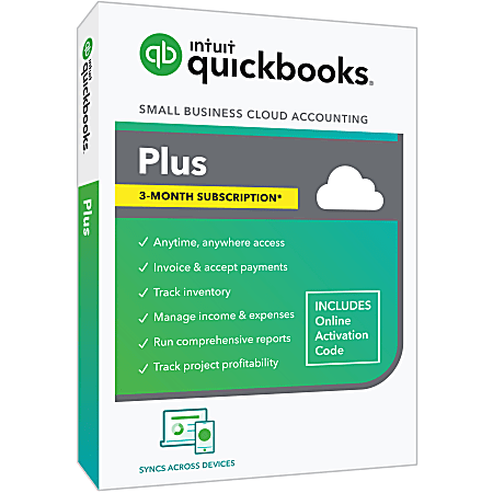QuickBooks&reg; Online Plus 2023 For PC, 3-Month Subscription, Windows&reg; 10, Product Key
