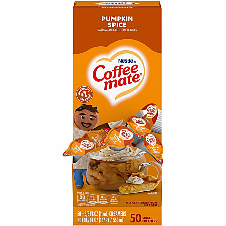 Nestlé® Coffee-mate® Single Serve Liquid Creamer, Pumpkin Spice Flavor, 0.38 Oz, 50 / Box