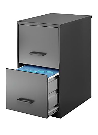 Realspace® 18”D Vertical 2-Drawer File Cabinet, Charcoal