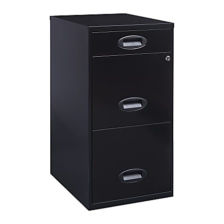 Reale 18 D Vertical 3 Drawer File Cabinet Black Office Depot