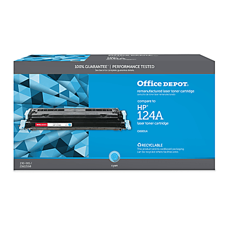 Office Depot® Brand Remanufactured Cyan Toner Cartridge Replacement For HP 124A