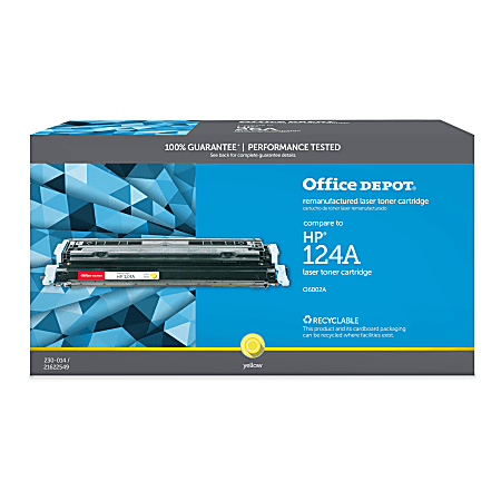 Office Depot® Brand Remanufactured Yellow Toner Cartridge Replacement For HP 124A
