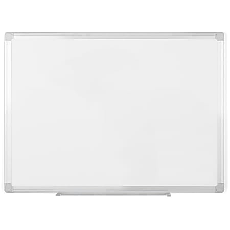 MasterVision® Earth Maya Platinum Magnetic Dry-Erase Whiteboard, Porcelain, 48'' x 96'', Pure White, Aluminum Frame