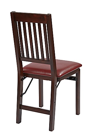 Office Star™ Hacienda Mission Back Folding Chairs, Red, Set Of 2