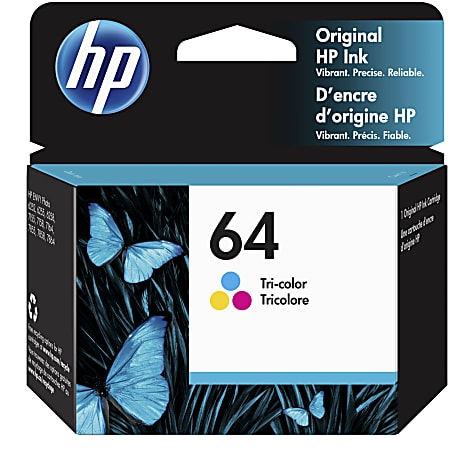 HP 64 Tri-Color Ink Cartridge, N9J89AN