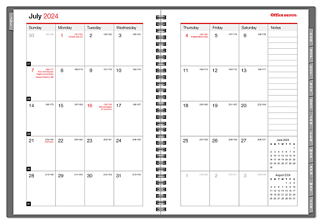 2024 2025 Office Depot Brand WeeklyMonthly Academic Planner 5 x 8