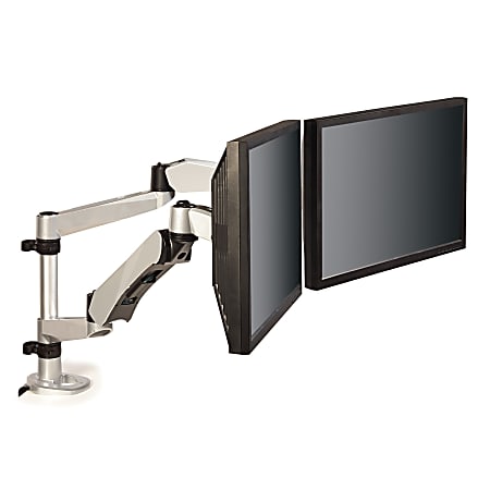 3M™ Easy-Adjust Dual-Monitor Mounting Arm For Flat-Panel Displays, Silver/Black