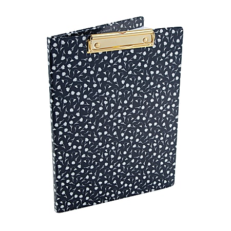 Realspace® Paperboard Clipboard Padfolio, Navy Floral