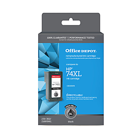 Office Depot® Brand Remanufactured High-Yield Black Ink Cartridge Replacement For HP 74XL