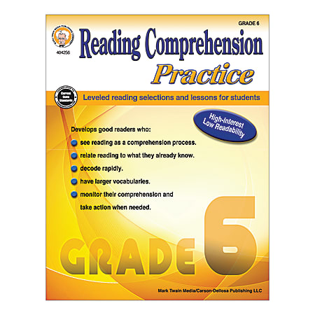 Mark Twain Media Reading Comprehension Practice, Grade 6