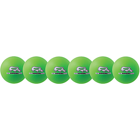 Champion Sports Rhino Skin Low Bounce Dodgeball Set, 6-5/16", Neon Green, Set Of 6 Balls