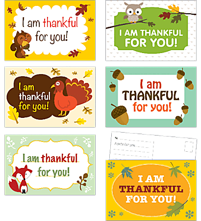 Scholastic Teacher's Friend Postcards, 6" x 4", Thanksgiving, Kindergarten - Grade 5, Pack Of 36