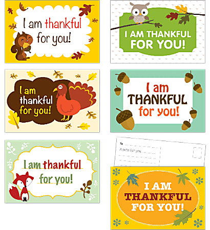 Scholastic Teacher's Friend Postcards, 6" x 4", Thanksgiving, Kindergarten - Grade 5, Pack Of 36