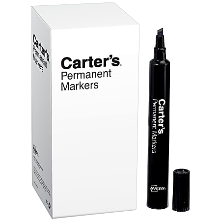 Avery® Carter's® Permanent Markers, Chisel Tip, Large Desk-Style Size, Black, 1 Marker