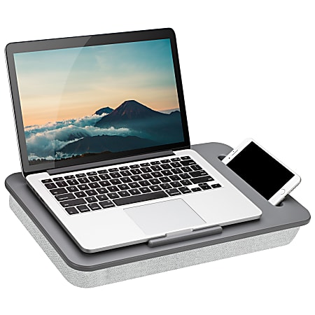 LapGear® Sidekick™ Lap Desk, 2-1/4"H x 17"W x 11"D, Gray Herringbone, 44215-OD