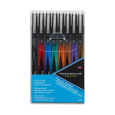 Prismacolor® Premier® Markers, Fine Line Tip, Assorted Colors, Pack Of 8