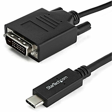 StarTech.com 6.6 ft/2 m USB-C to DVI Cable - USB Type-C Video Adapter Cable - 1920x 1200 - Black - 6.6 ft./2 m USB C to DVI cable and adapter in one